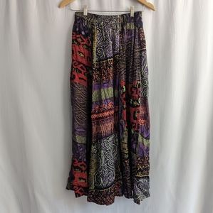 Vintage Patterned Maxi Skirt